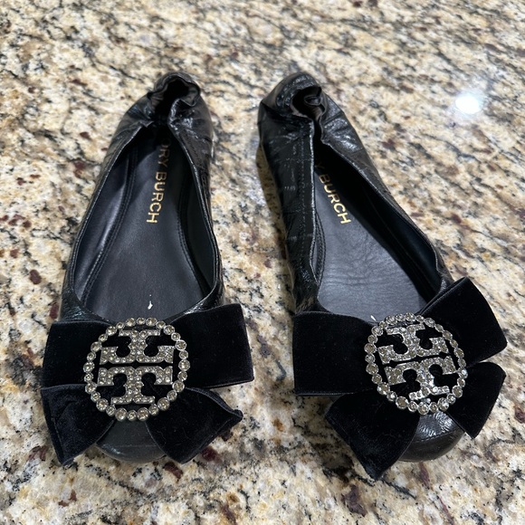 Tory Burch Shoes - Tory Burch embellished ballet flat, navy blue, sz 9.5